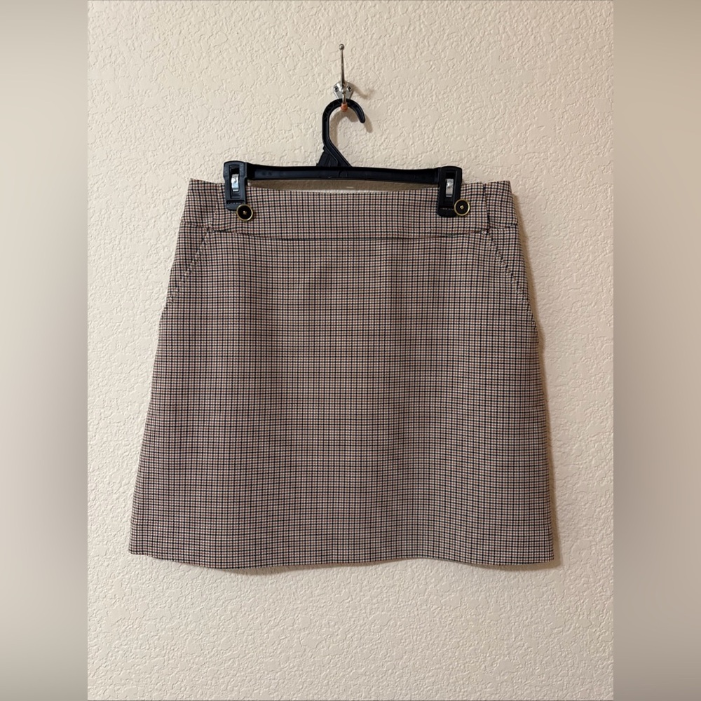 Tory Burch Plaid Mini Skirt Women’s Sz 10 Houndstooth Checkered Classic Luxury